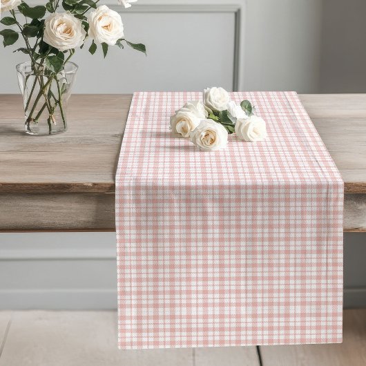 Soft Roos Gold Plaid Runner voor Gezellige Maaltij Lange Tafelloper