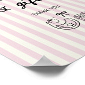 Soft Roos Stripes Baby shower Kaarten en geschenke Poster (Hoek)