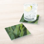 Soft ropical Green Leaves Botanical Glazen Onderzetter<br><div class="desc">Bring a sense of calm nature indoors with this soft tropical leaf photography coaster. Fresh green leaves in soft focus create a peaceful botanical aesthetic. Perfect for plant-inspired interiors,  kitchens,  or nature-themed home decor.

My authentic art photo,  taken in Martinique,  2026.</div>