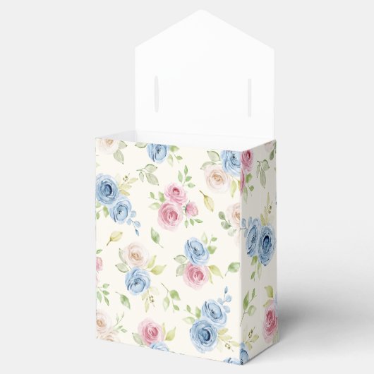 Soft Rose Bouquet Romantic Wedding Favor Box Bedankdoosjes (Geopend)