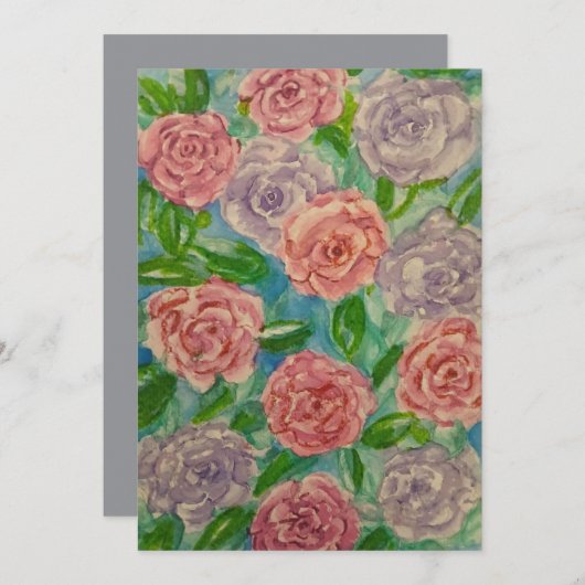 Soft Roses Feestdagenkaart (Voorkant / Achterkant)