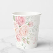soft roses floral paper cups template papieren bekers (Achterkant)