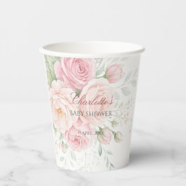 soft roses floral paper cups template papieren bekers