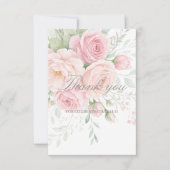 soft roses floral thank you card bedankkaart (Voorkant)
