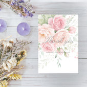 soft roses floral thank you card bedankkaart