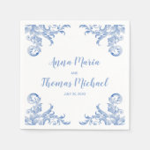 Soft Royal Blue Waterverf Flourish Servet (Voorkant)