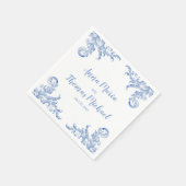 Soft Royal Blue Waterverf Flourish Servet (Hoek)