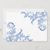 Soft Royal Blue Waterverf Vloeit de datum op Save The Date (Achterkant)