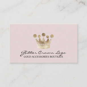 Soft roze Baby Gold Crown Visitekaartje
