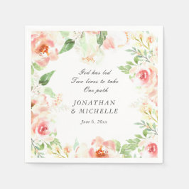 Soft roze bloemen Greenery Inspirerend Wedding Servet