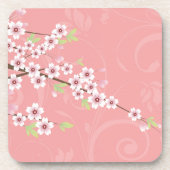 Soft roze Cherry Blossom Bier Onderzetter (Voorkant)