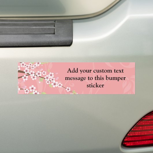 Soft roze Cherry Blossom Bumpersticker (Op auto)