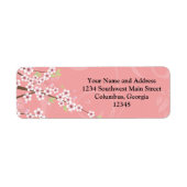 Soft roze Cherry Blossom Etiket (Voorkant)