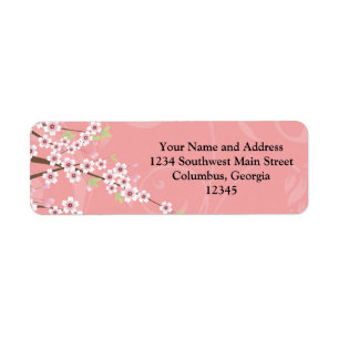 Soft roze Cherry Blossom Etiket