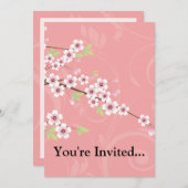 Soft roze Cherry Blossom Kaart (Voorkant / Achterkant)