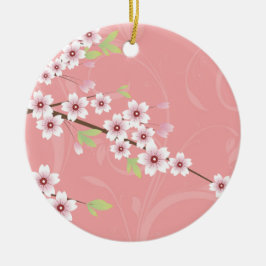 Soft roze Cherry Blossom Keramisch Ornament