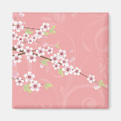 Soft roze Cherry Blossom Magneet (Voorkant)