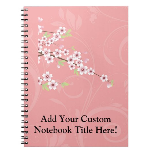 Soft roze Cherry Blossom Notitieboek (Voorkant)