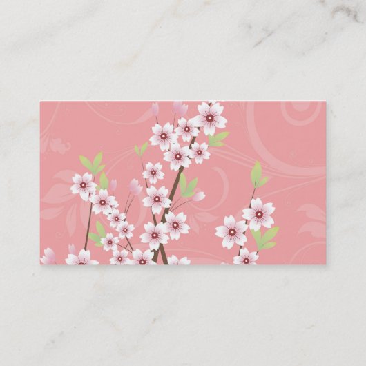 Soft roze Cherry Blossom Visitekaartje (Achterkant)