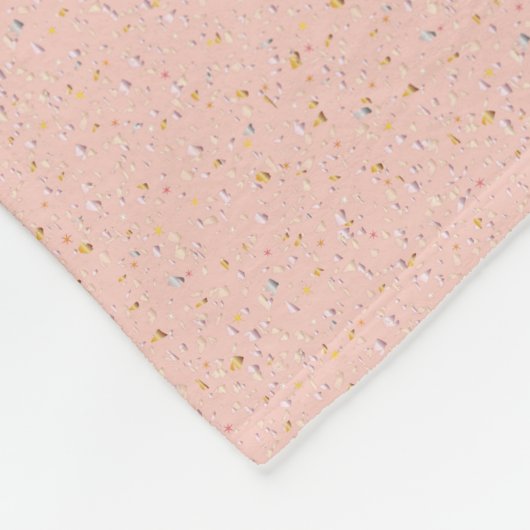 Soft roze confetti fleece deken (Hoek)