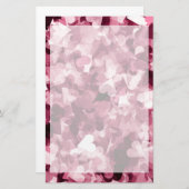 Soft roze Kawaii Hearts Background Briefpapier (Voorkant / Achterkant)