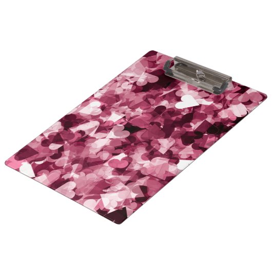 Soft roze Kawaii Hearts Background Klembord (Gekanteld)