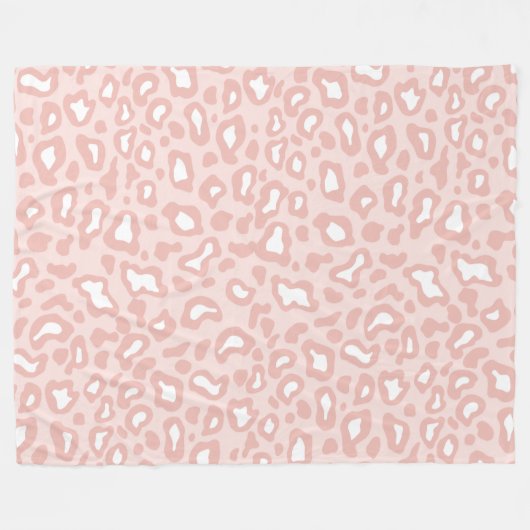 Soft roze leopard Fleece Blanket Deken (Voorkant (Horizontaal))