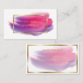 Soft roze Lila verflijn Beauke Visitekaartje (Voorkant / Achterkant)