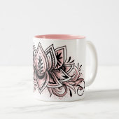 Soft roze Lotus Mandala Tea Hot Cocoa Chocolade Tweekleurige Koffiemok (Voorkant rechts)