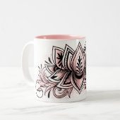 Soft roze Lotus Mandala Tea Hot Cocoa Chocolade Tweekleurige Koffiemok (Voorkant links)