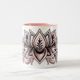 Soft roze Lotus Mandala Tea Hot Cocoa Chocolade Tweekleurige Koffiemok
