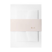 Soft roze monogram Simple Plain Modern Wedding Uitnodigingen Wikkel (Voorkant Voorbeeld)