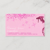 Soft roze Pro Maid Cleaning House Sparking Spray Visitekaartje (Voorkant)