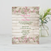 Soft roze Roses & Wood Country Weddenschap Kaart (Staand voorkant)