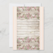 Soft roze Roses & Wood Country Weddenschap Kaart (Achterkant)