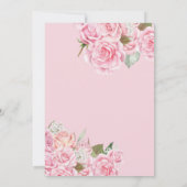 Soft roze rozen Blush en Gold Floral Quinceanera Kaart (Achterkant)