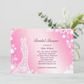 Soft roze Snowflakes Bridal Shower Invitation 3 Kaart (Staand voorkant)