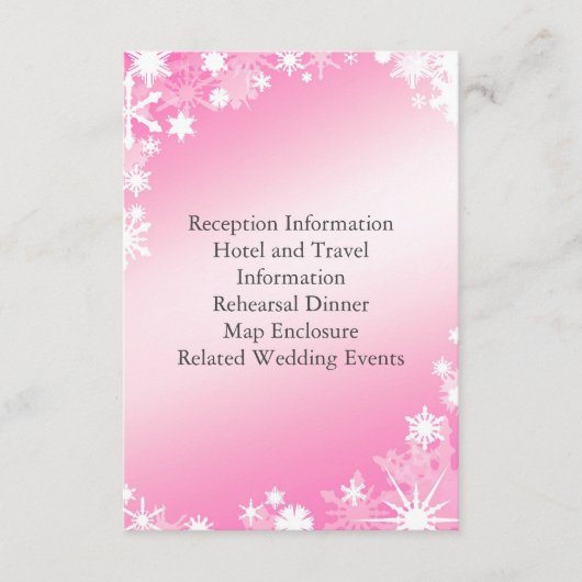 Soft roze Snowflakes Enclosure Card Informatiekaartje (Voorkant)