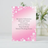 Soft roze Snowflakes Enclosure Card Informatiekaartje (Staand voorkant)
