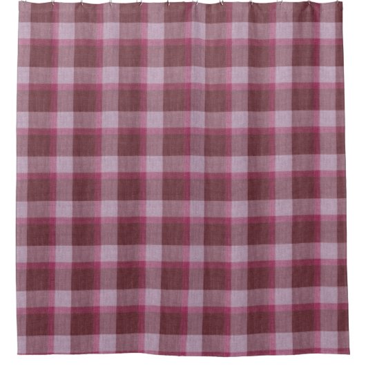 Soft roze Tartan Pset Showertime Douchegordijn (Voorkant)