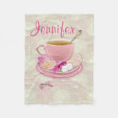 Soft roze thea Party Fleece Deken (Voorkant)