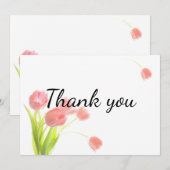 Soft roze tulpen bedankkaart (Voorkant / Achterkant)