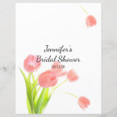 Soft roze tulpen Elegant Bridal Bingo (Achterkant)