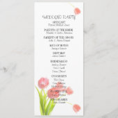 Soft roze tulpen programmakaart (Achterkant)
