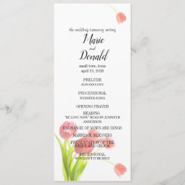 Soft roze tulpen programmakaart
