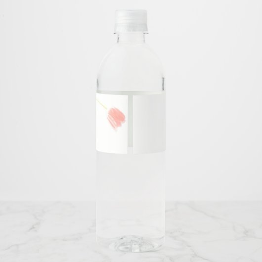 Soft roze tulpen waterfles etiket (Achterkant)