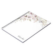 Soft roze Waterverf Elegant Floral Glam Custom Notitieboek (Linkerzijde)
