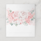 Soft roze Waterverf Flowers Elegant Wedding Plaatskaartje (Buitenkant ongevouwen)