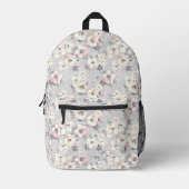 Soft roze Waterverf Patroon Bedrukte Rugzak (Voorkant)