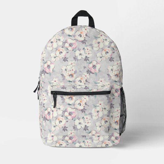 Soft roze Waterverf Patroon Bedrukte Rugzak (Voorkant)